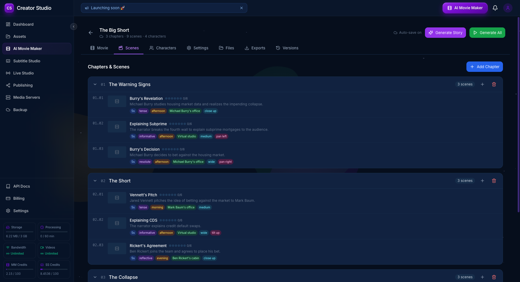 Agent Ra chapters and scenes planning screenshot