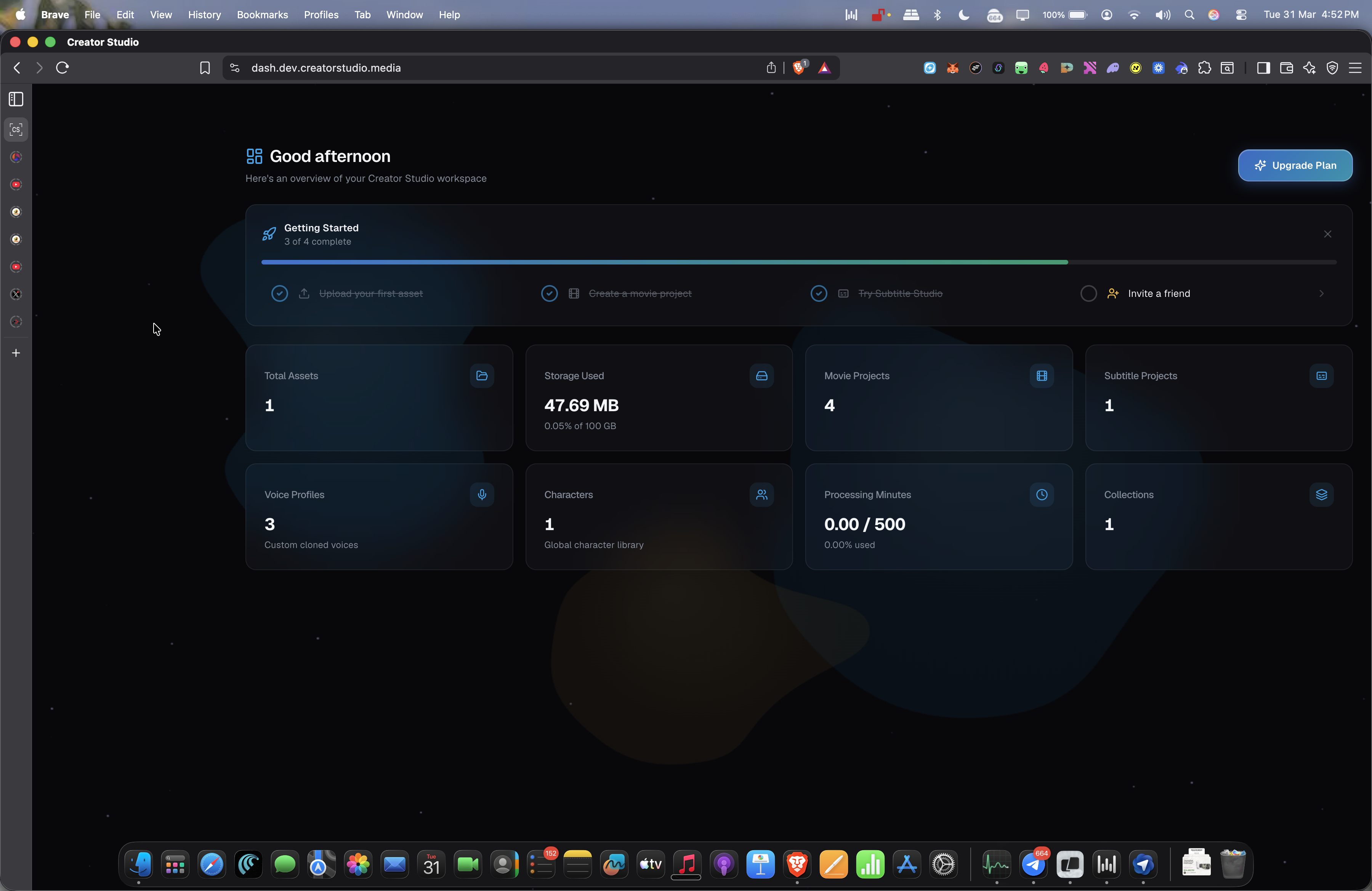 Latest workspace dashboard screenshot