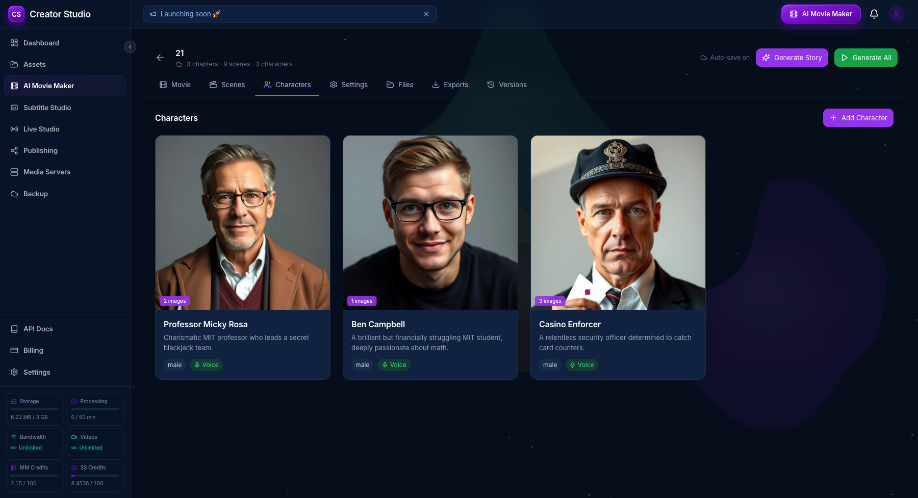 Project 21 character tab screenshot